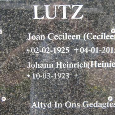 LUTZ Johann Heinrich 1923- &amp; Joan Cecileen 1925-2015