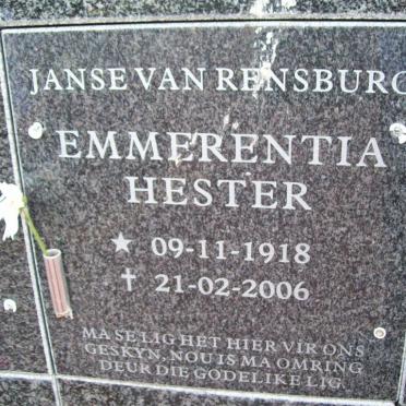 RENSBURG Emmerentia Hester, Janse van 1918-2006