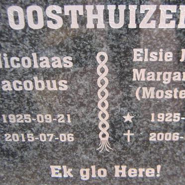 OOSTHUIZEN Nicolaas Jacobus 1925-2015 &amp; Elsie Jacoba Margaretha MOSTERT 1925-2006