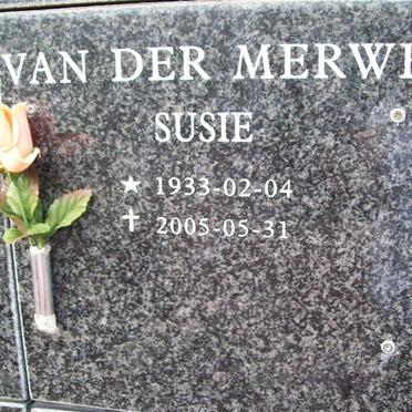 MERWE Susie, van der 1933-2005