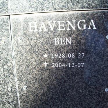 HAVENGA Ben 1928-2004