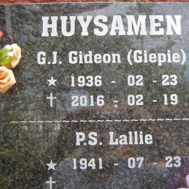 HUYSAMEN Gideon J. 1936-2016 &amp; P. S. 1941-