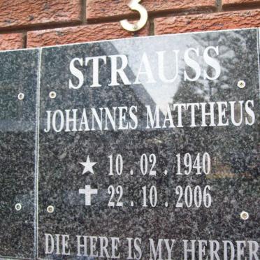STRAUSS Johannes Mattheus 1940-2006