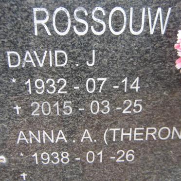 ROSSOUW David J. 1932-2015 &amp; Anna A. THERON 1938-