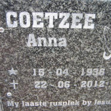 COETZEE Anna 1936-2012