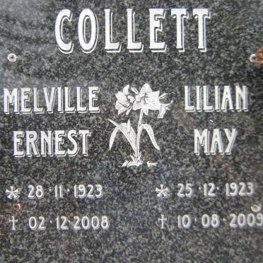 COLLETT Melville Ernest 1923-2008 &amp; Lilian May 1923-2009