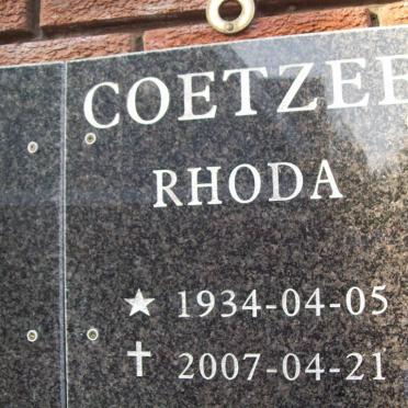 COETZEE Rhoda 1934-2007