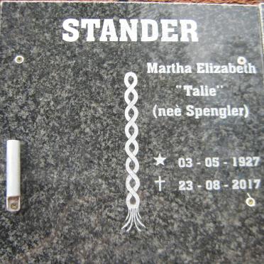 STANDER Martha Elizabeth nee SPENGLER 1927-2017