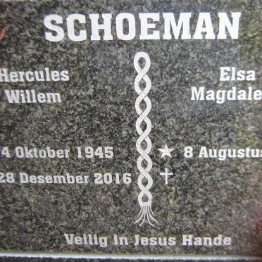 SCHOEMAN Hercules Willem 1945-2016 &amp; Elsa Magdalena 1953-