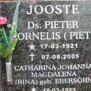 JOOSTE Pieter Cornelis 1921-2005 &amp; Catharina Johanna Magdalena EBERSOHN 1923-
