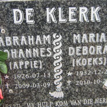KLERK Abraham Johannes, de 1926-2009 &amp; Maria Debora 1932-2010