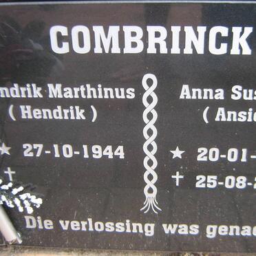 COMBRINCK Hendrik Marthinus 1944- &amp; Anna Susanna 1948-2013