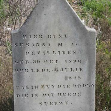 VILLIERS Susanna M.J., de 1896-1928