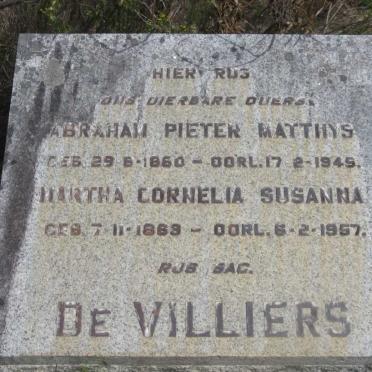 VILLIERS Abraham Pieter Matthys, de 1860-1945 &amp; Martha Cornelia Susanna 1869-1957