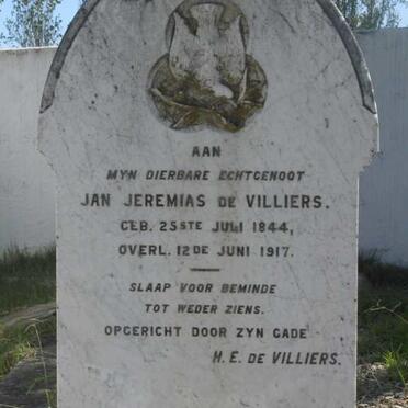 VILLIERS Jan Jeremias, de 1844-1917