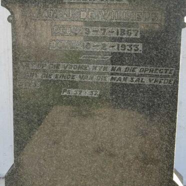 VILLIERS Jan J., de 18?7-1933