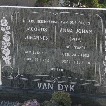 DYK Jacobus Johannes, van 1931-2013 &amp; Anna Johan SWART 1932-2010