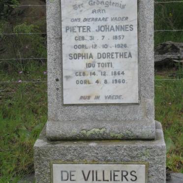 VILLIERS Pieter Johannes, de 1857-1926 &amp; Sophia Dorethea DU TOIT 1864-1960