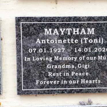 MAYTHAM Antoinette 1927-2020