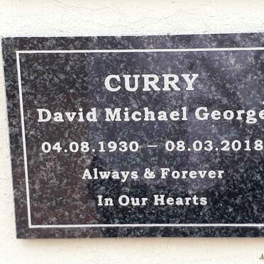 CURRY David Michael George 1930-2018