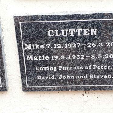 CLUTTEN Mike 1927-2001 &amp; Marie 1932-2018