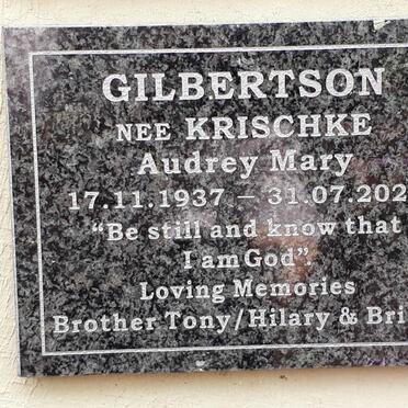 GILBERTSON Audrey Mary nee KRISCHKE 1937-2021