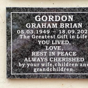 GORDON Graham Brian 1949-2020