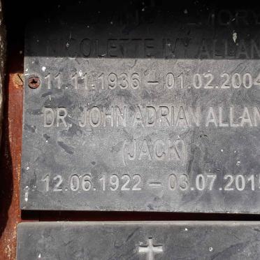 ALLAN John Adrian 1922-2015 &amp; Nicolette Ivy 1936-2004