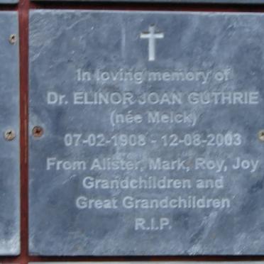 GUTHRIE Elinor Joan nee MELCK 1908-2003