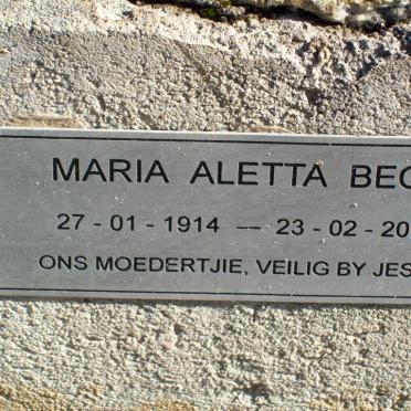 BECK Maria Aletta 1914-2001