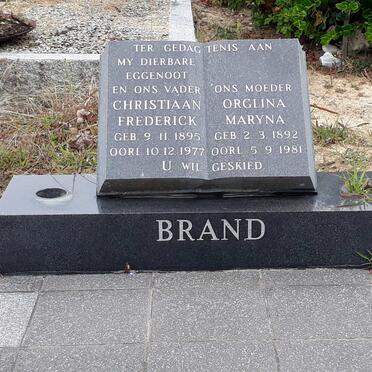 BRAND Christiaan Frederick 1895-1977 &amp; Orglina Maryna 1892-1981