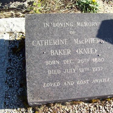 BAKER Catherine MacPherson 1880-1957