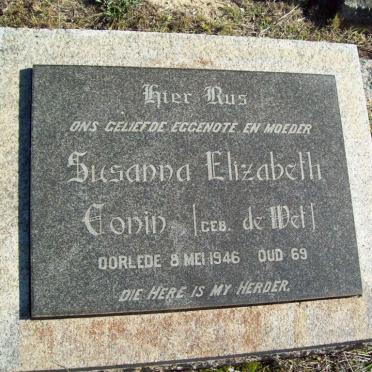 CONIN Susanna Elizabeth nee DE WET -1946