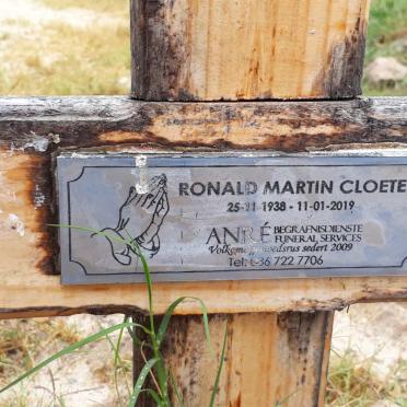 CLOETE Ronald Martin 1938-2019