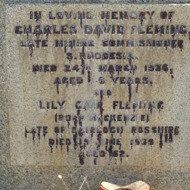 FLEMING Charles David -1936 ::  FLEMING Lily Cair nee MACKENZIE -1939