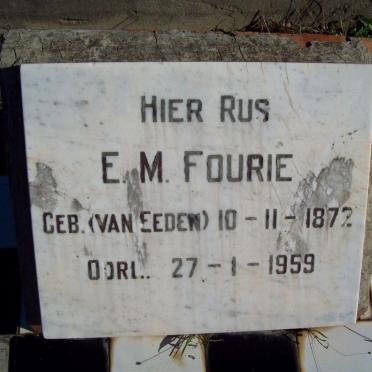 FOURIE E.M. nee VAN EEDEN 1877-1959