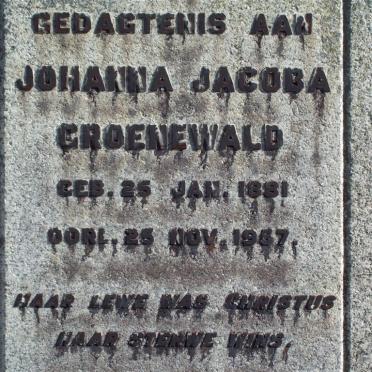 GROENEWALD Johanna Jacoba 1881-1957