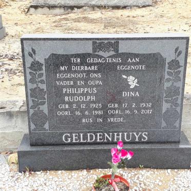 GELDENHUYS Philippus Rudolph 1925-1981 &amp; Dina 1932-2017