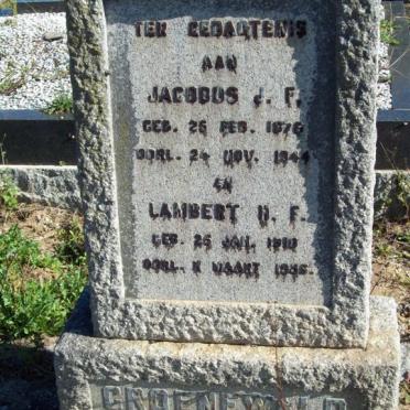 GROENEWALD Jacobus J.F. 1876-1944 :: GROENEWALD Lambert H.F. 1910-1936
