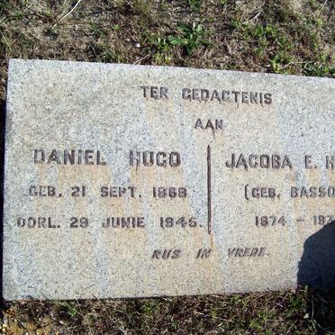 HUGO Daniel 1868-1945 &amp; Jacoba E. BASSON 1874-1936