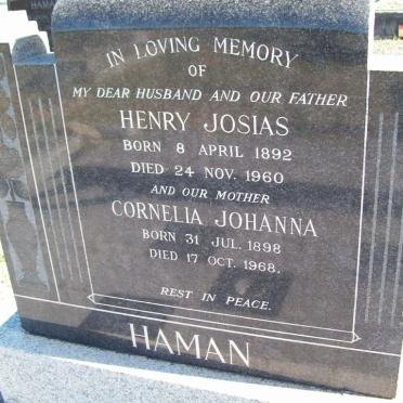 HAMAN Henry Josias 1892-1960 &amp; Cornelia Johanna 1898-1968