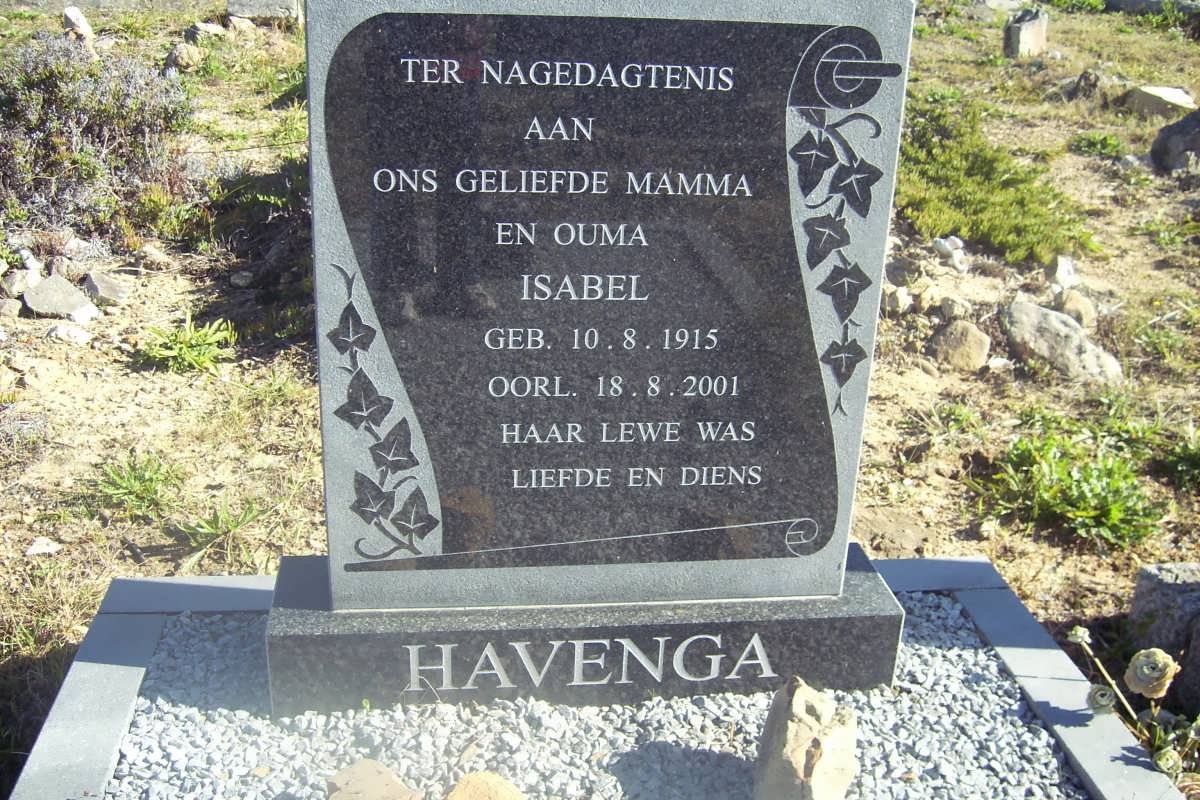 HAVENGA Isabel 1915-2001