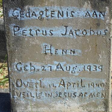 HENN Petrus Jacobus 1939-1940