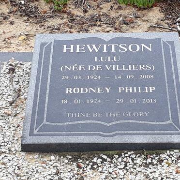 HEWITSON Rodney Philip 1924-2013 &amp; Lulu DE VILLIERS 1924-2008