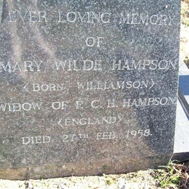 HAMPSON Mary Wilde nee WILLIAMSON -1958 :: WILLIAMSON Priscilla -1967