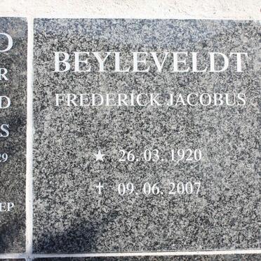 BEYLEVELDT Frederick Jacobus 1920-2007