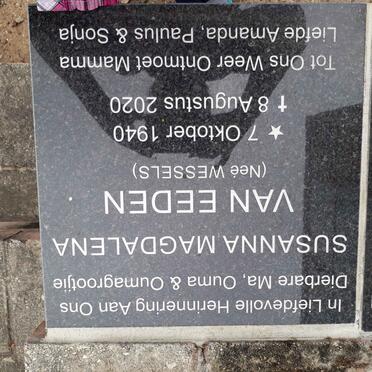 EEDEN Susanna Magdalena, van nee WESSELS 1940-2020