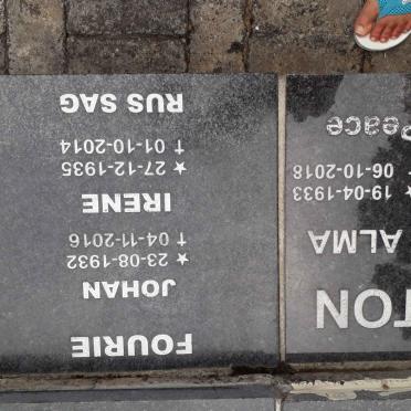 FOURIE Johan 1932-2016 &amp; Irene 1935-2014