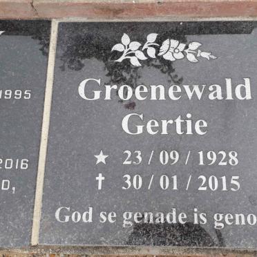 GROENEWALD Gertie 1928-2015