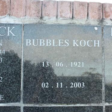 KOCH Bubbles 1921-2003